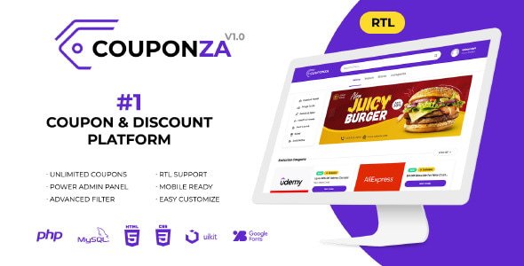 Coupons deals affiliate discount php script rtl