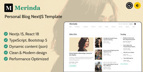 Merinda nextjs preview  large preview